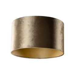 Abat-jour en velours bronze avec intérieur doré 35/35/20