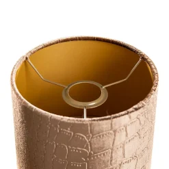 Abat-jour en velours effet crocodile avec intérieur doré 18/18/14