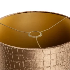 Abat-jour en velours effet crocodile avec intérieur doré 35/35/20