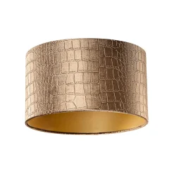 Abat-jour en velours effet crocodile avec intérieur doré 35/35/20