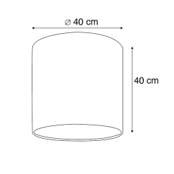 Abat-jour en velours motif paon 40/40/40 avec intérieur doré