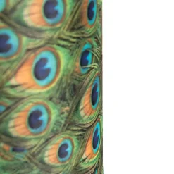 Abat-jour en velours motif paon 40/40/40 avec intérieur doré
