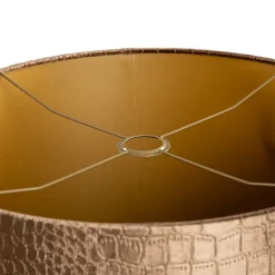Abat-jour en velours, motif crocodile, intérieur doré 50/50/25