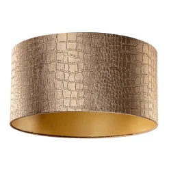 Abat-jour en velours, motif crocodile, intérieur doré 50/50/25