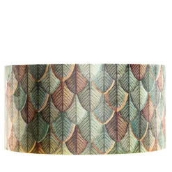 Abat-jour en velours, motif feuilles, intérieur doré 50/50/25