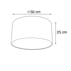 Abat-jour en velours motif paon 50/50/25 avec intérieur doré