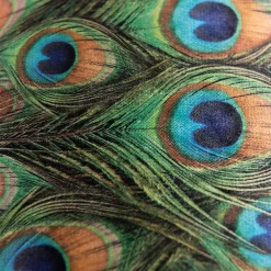 Abat-jour en velours motif paon 50/50/25 avec intérieur doré