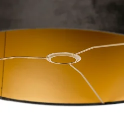 Abat-jour en velours noir 40/40/40 avec intérieur doré