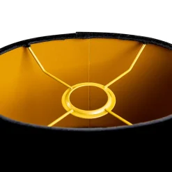 Abat-jour en velours noir ovale 25/16/15