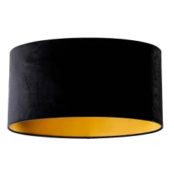 Abat-jour en velours noir ovale 50/33/25