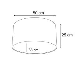 Abat-jour en velours noir ovale 50/33/25
