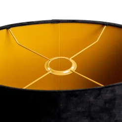 Abat-jour en velours noir ovale 35/23/18