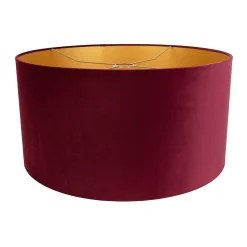 Abat-jour en velours rouge 50/50/25 avec intérieur doré