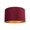 Abat-jour en velours rouge 35/35/20 avec intérieur doré
