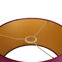 Abat-jour en velours rouge 35/35/20 avec intérieur doré