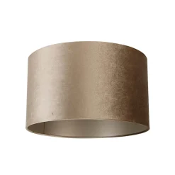 Abat-jour en velours taupe 35/35/20