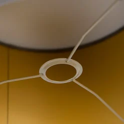 Abat-jour en velours taupe 35/35/20 avec intérieur doré