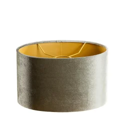 Abat-jour en velours vert avec intérieur doré, forme ovale 25/16/15