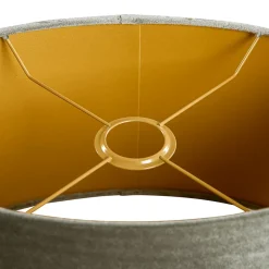 Abat-jour en velours vert avec intérieur doré, forme ovale 25/16/15