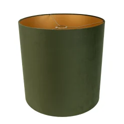 Abat-jour en velours vert 40/40/40 avec intérieur doré