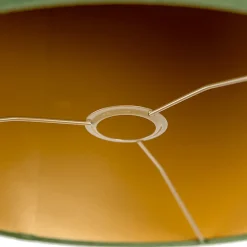 Abat-jour en velours vert 40/40/40 avec intérieur doré