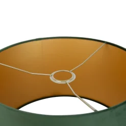 Abat-jour en velours vert 35/35/20 avec intérieur doré