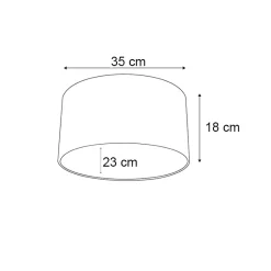 Abat-jour en velours vert avec intérieur doré, forme ovale 35/23/18