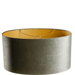 Abat-jour en velours vert avec intérieur doré, forme ovale 50/33/25