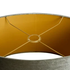 Abat-jour en velours vert avec intérieur doré, forme ovale 50/33/25