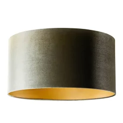 Abat-jour en velours vert avec intérieur doré 50/50/25