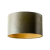 Abat-jour en velours vert avec intérieur doré 35/35/20