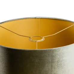 Abat-jour en velours vert avec intérieur doré 35/35/20