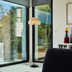 Abat-jour intérieur Estela H.20 x Ø40cm IP20 E27 beige fibre naturelle Lumisky