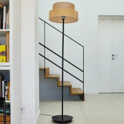 Abat-jour intérieur Estela H.20 x Ø40cm IP20 E27 beige fibre naturelle Lumisky