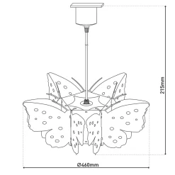 Abat-jour 'KIZI' rose D: 46 cm H: 22 cm