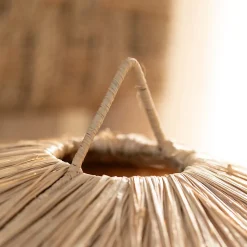 Abat-jour parasol raphia Japandi (78x78x5 cm - Naturel)