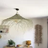 Abat-jour pour suspension naturelle ajourée M forme Parasol fibre alfa