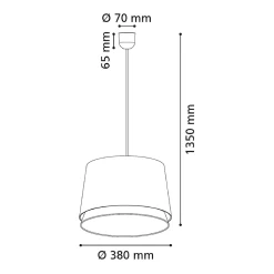 Abat-jour pour suspension cône en tissu et raphia Ø.38cm Eglo, Tabley 2