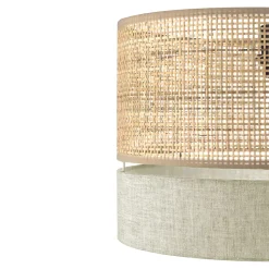 Abat-jour pour suspension Conebill rond tissu et rotin E27 Ø38cm GoodHome