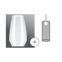 Abat-jour pour suspension cylindre en verre H.28cm URail Vento Paulmann