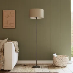 Abat-jour rond beige Ø40cm GoodHome Kpezin