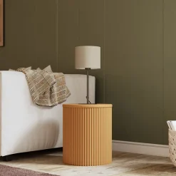 Abat-jour rond beige Ø20cm GoodHome Kpezin