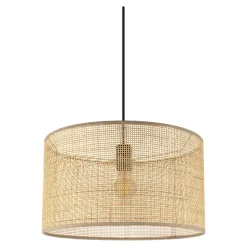 Abat-jour rond en métal et rotin Ø40cm GoodHome Kpezin