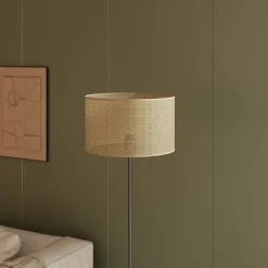 Abat-jour rond en métal et rotin Ø40cm GoodHome Kpezin