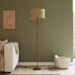 Abat-jour rond en métal et rotin Ø40cm GoodHome Kpezin