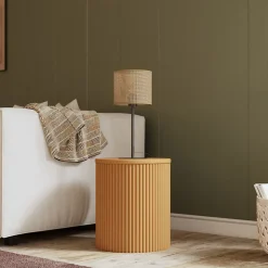 Abat-jour rond en métal et rotin Ø20cm GoodHome Kpezin