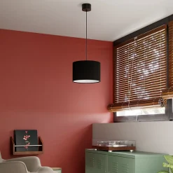 Abat-jour rond gris anthracite Ø30cm GoodHome Kpezin