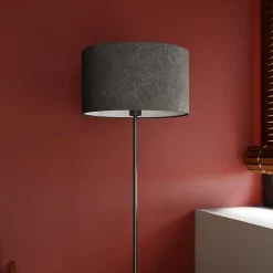 Abat-jour rond gris Ø40cm GoodHome Kpezin