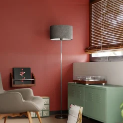 Abat-jour rond gris Ø40cm GoodHome Kpezin