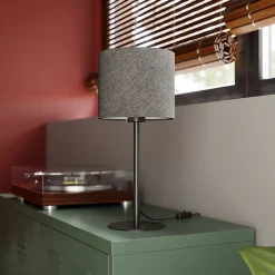 Abat-jour rond Kpezin gris Ø20cm GoodHome